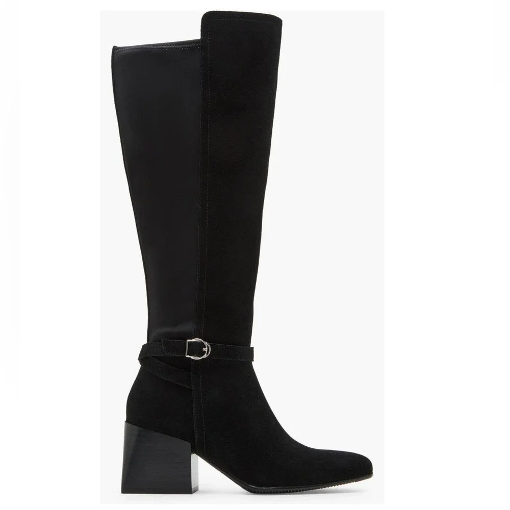 Blondo Twyla Waterproof Knee High Suede Leather Boot, Black,‎ Size 7, NWT